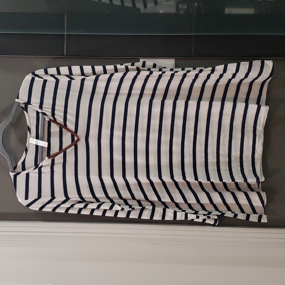 Infinity Raine Striped top with Leather trim